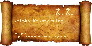 Krisko Konstantina névjegykártya